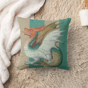 Red-Faced Dragon Throw Pillow
