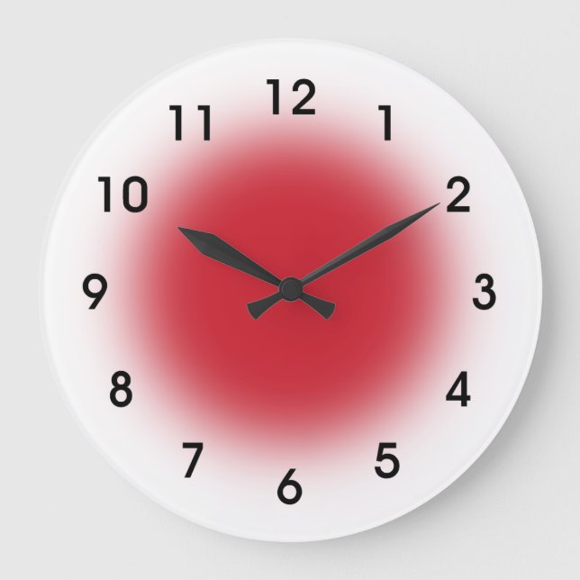 Red Faced Kitchen Clock from Youbeaut Designs. (Front)