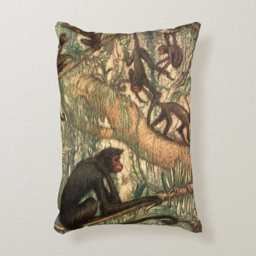 Red Faced Spider Monkeys by Louis Sargent Accent Pillow