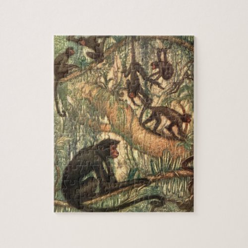 Red Faced Spider Monkeys by Louis Sargent Jigsaw Puzzle