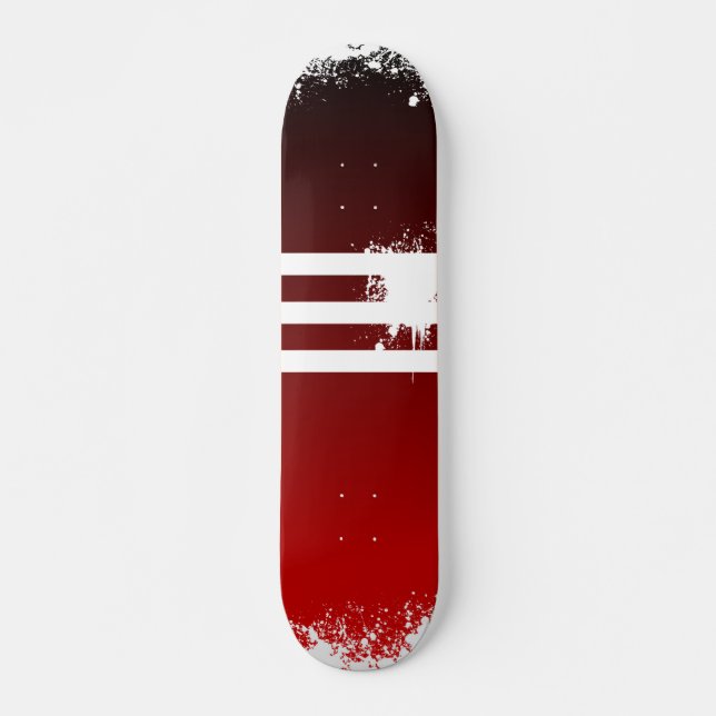 red fade to black skateboard deck (Front)