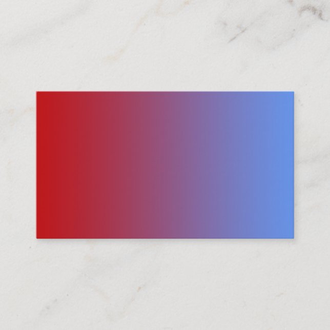 Red fading to Blue Colors, simple design. Business Card (Front)