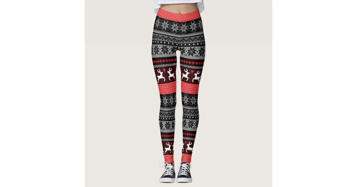 Women Christmas Leggings Pants Ugly Santa Claus Stripes Print High Waist  Skinny Workout Athletic Yoga Pants