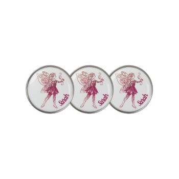 Red Fairy Custom Name Unique Golfer Gift Golf Ball Marker by Frasure_Studios at Zazzle