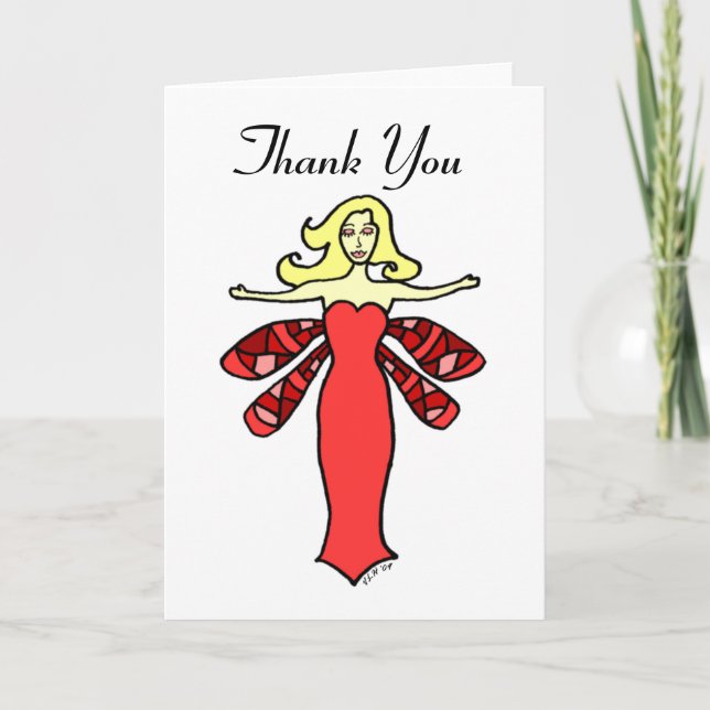 Red Fairy Thank You Card (Front)