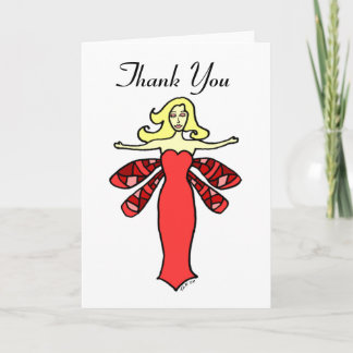 Red Fairy Thank You Card