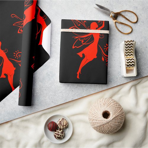 Red Fairy Wrapping Paper