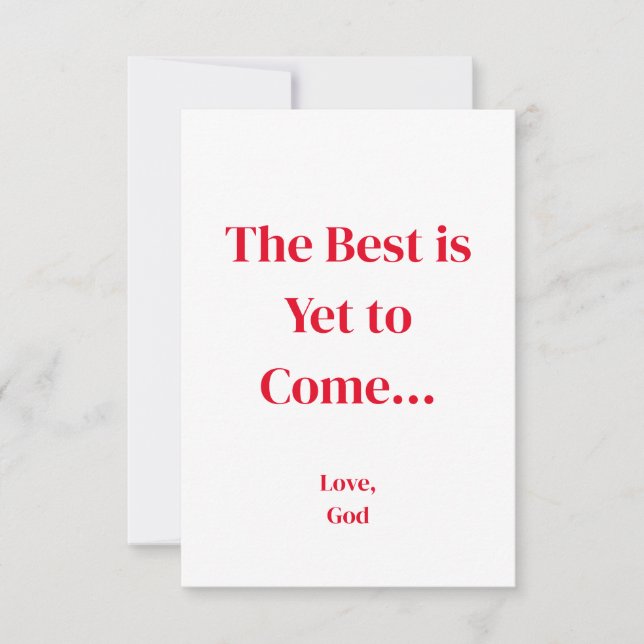  Red faith The Best is Yet to Come. Note Cards (Front)