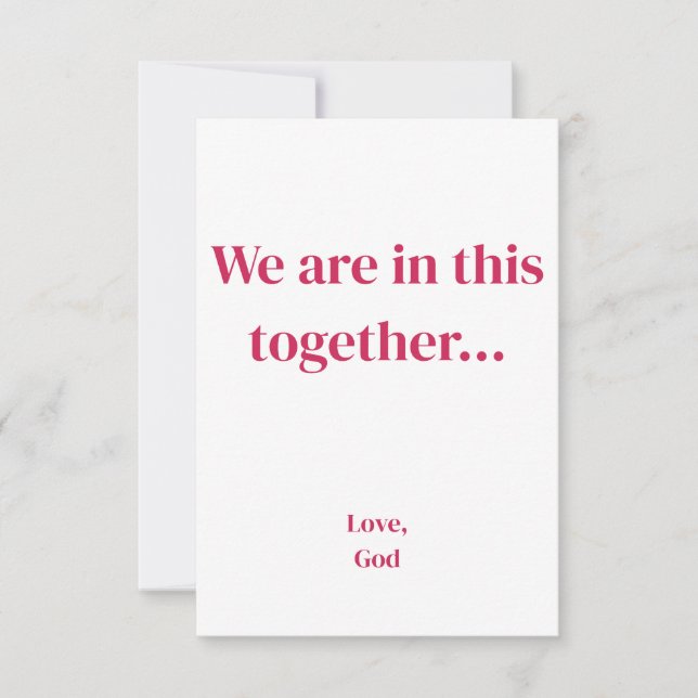 Red faith We are in this together.  Note Cards (Front)