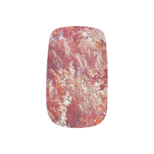 Red Fall Botanic Motif Print Minx Nail Art
