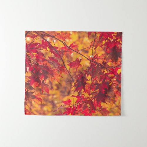 Red Fall Foliage Trees Nature SMALL Tapestry