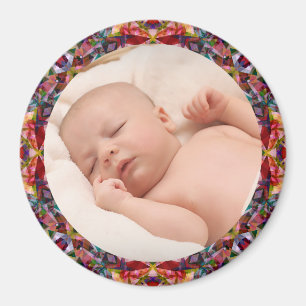 Red Fall Frame Baby Girl Grandparent’s Gift Photo Magnet