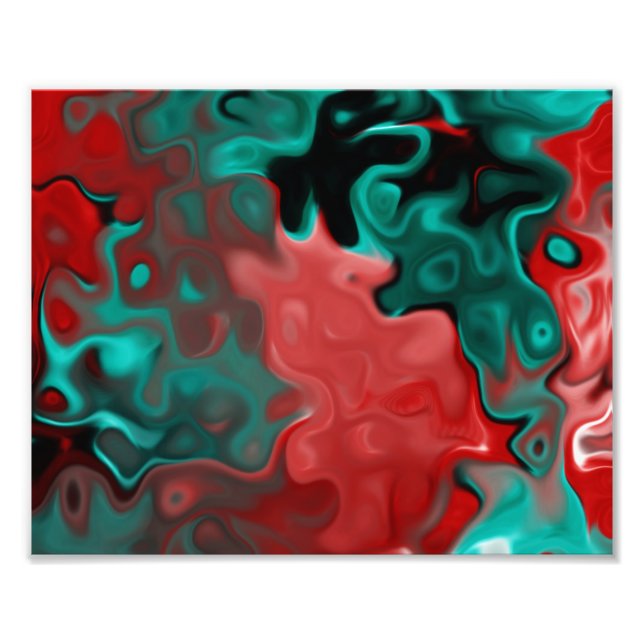 Red Fallen in Blue abstract 555y Photo Print (Front)