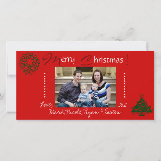Red Family Christmas Photo Card