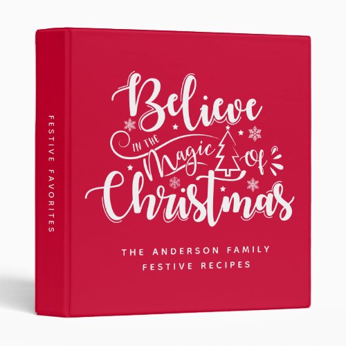 Red Family Christmas Recipe Binder
