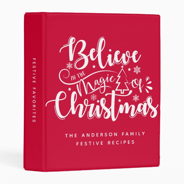 Red Family Christmas Recipe Binder (Front/Spine)