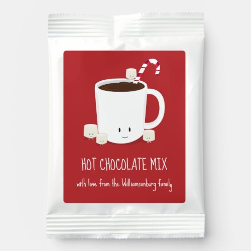 Red Family Name Hot Chocolate Christmas Hot Chocolate Drink Mix