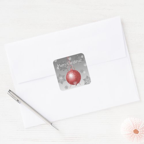 Red Fancy Christmas Ornament Sticker
