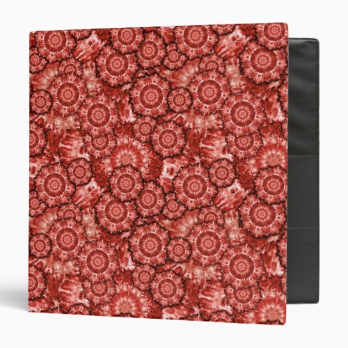Red Fancy Circles Abstract Art Binder