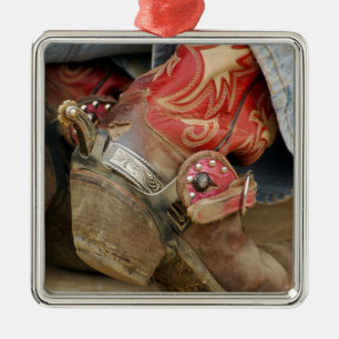 Red Fancy Cowboy Boot Christmas Ornament