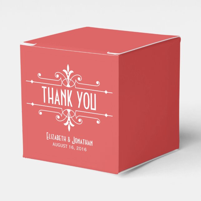Red Fancy Ornamental Favor Boxes (Front Side)