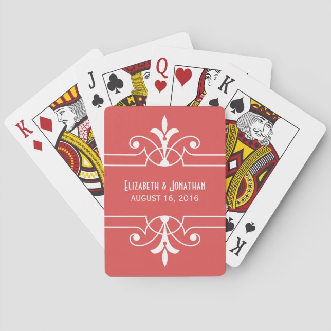 Red Fancy Ornamental Playing Cards (Back)