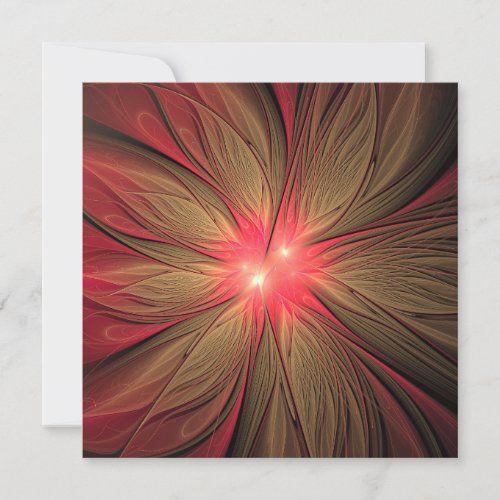 Red fansy fractal flower  advice card