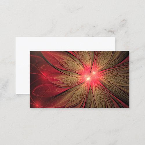 Red fansy fractal flower  appointment card