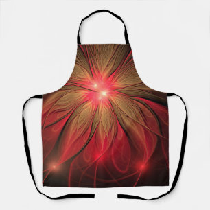 Red fansy fractal flower apron