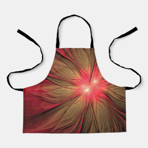 Red fansy fractal flower  apron