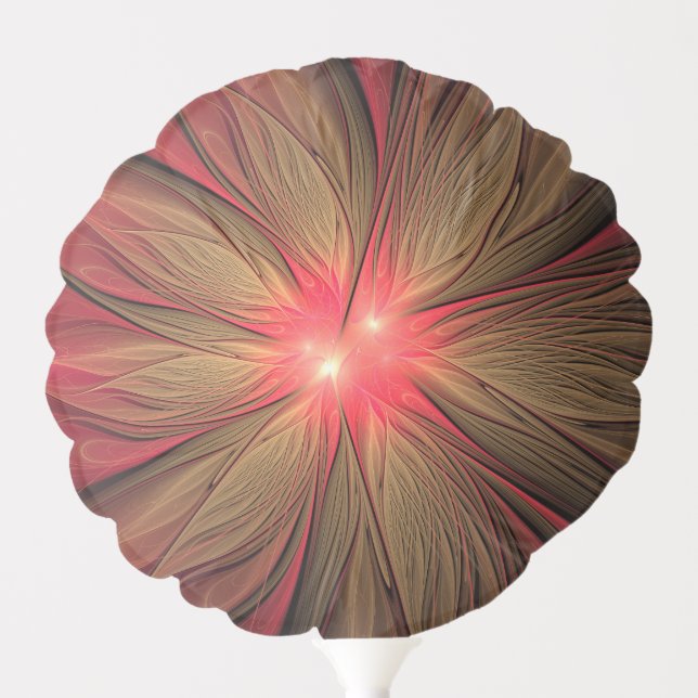 Red fansy fractal flower  balloon (Front)