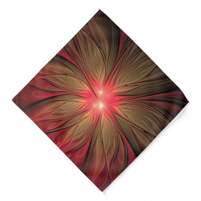 Red fansy fractal flower   bandana (Front)