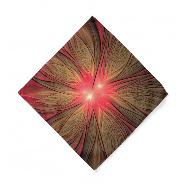 Red fansy fractal flower  bandana (Front)