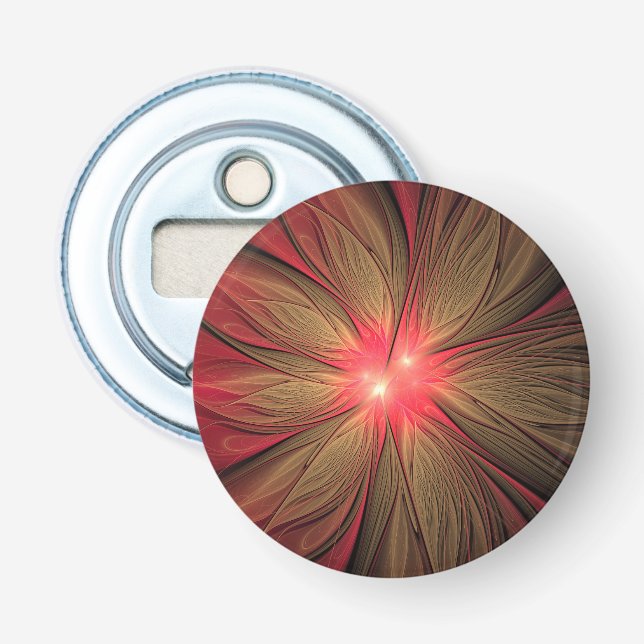 Red fansy fractal flower  bottle opener (Front)