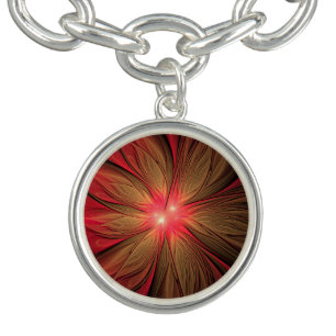 Red fansy fractal flower  bracelet