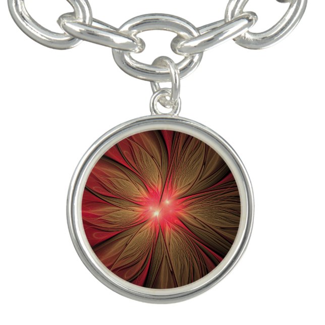 Red fansy fractal flower  bracelet (Design)