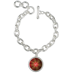 Red fansy fractal flower  bracelet