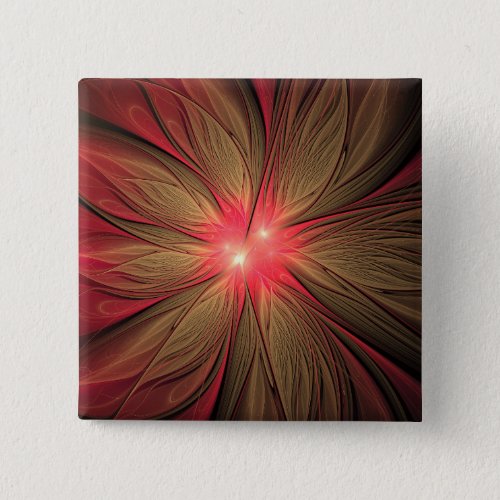 Red fansy fractal flower  button