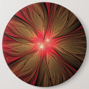 Red fansy fractal flower button