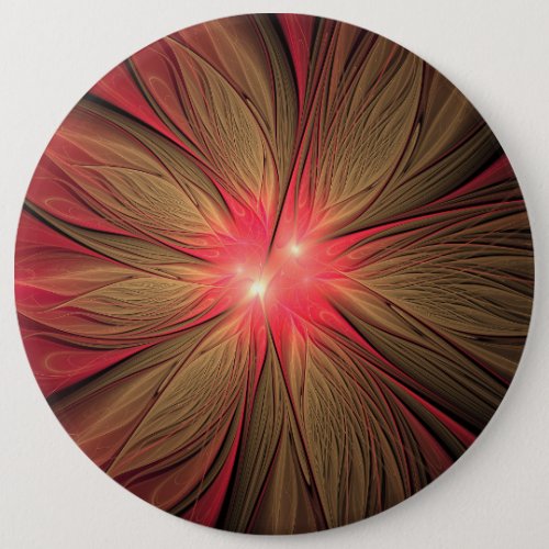 Red fansy fractal flower   button