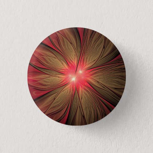Red fansy fractal flower  button