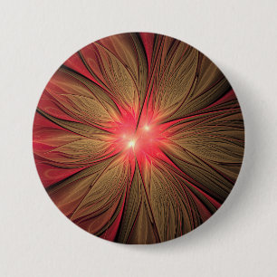 Red fansy fractal flower button