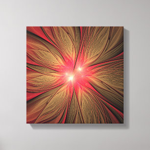 Red fansy fractal flower  canvas print