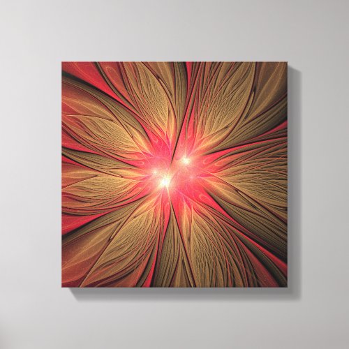 Red fansy fractal flower  canvas print