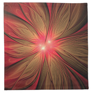 Red fansy fractal flower  cloth napkin