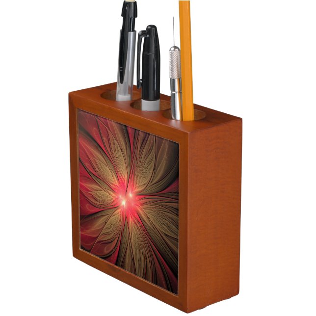 Red fansy fractal flower   desk organizer (In Situ)
