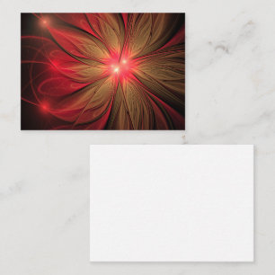 Red fansy fractal flower enclosure card
