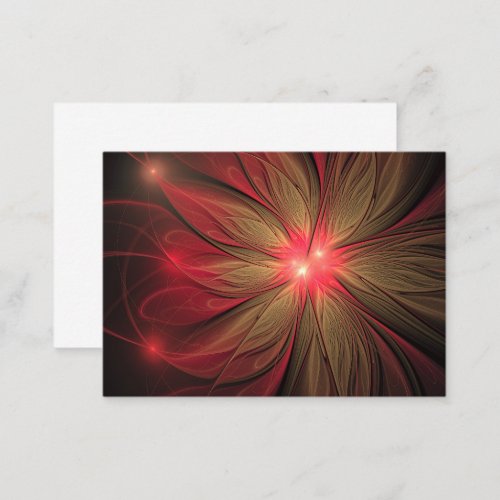 Red fansy fractal flower  enclosure card