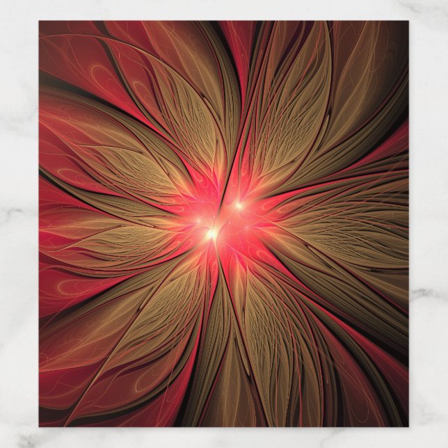 Red fansy fractal flower   envelope liner (Design)