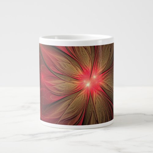 Red fansy fractal flower  giant coffee mug